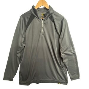 DeMarini Mens XL Gray Quarter Zip Pullover Athletic Training Shirt Baseball Logo